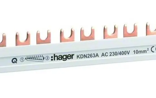 HAGER Rail de phase 2 pôles 