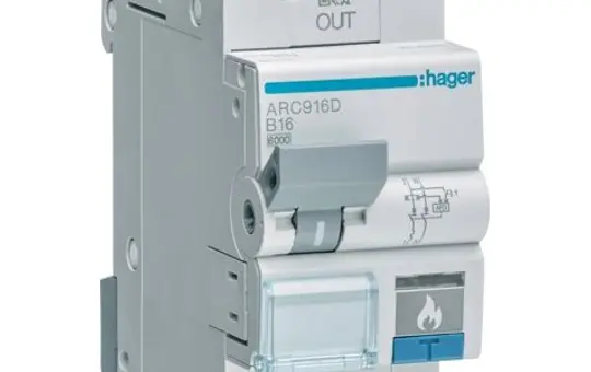 HAGER Disjoncteur de protection incendie AFDD B-Char. 1P+N 