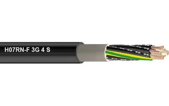 Câble caoutchouc jusqu'à 750 V avec PE H07RN-F3G4S tissu au mètre | 3G4 mm²