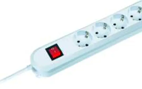BACHMANN 381.230K Table socket SMART 4-way with on/off switch | white | 1,50 m