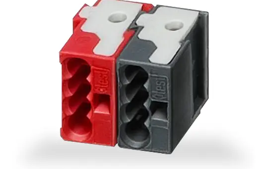 MDT ZBUSKLE Bornier de connexion bus KNX gris foncé/rouge