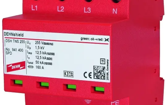 DEHN 941400 Parafoudre combiné Type 1+2 4 pôles, TN-S