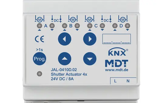 MDT JAL-0410D.02 Actionneur de volet roulant KNX 24 V DC 4 fois