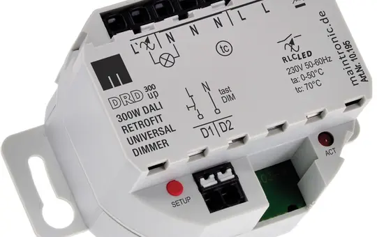 MAINTRONIC 10195 DALI retrofit dimmer actuator 1-gang, 300 W, UP