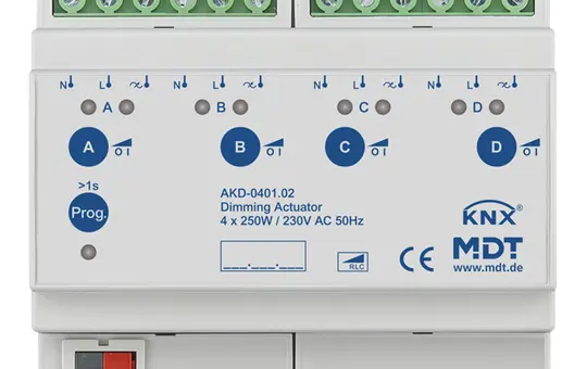 MDT AKD-0401.02 Actionneur variateur KNX Mesure de puissance active quadruple
