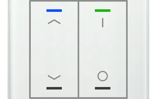 MDT BE-GTL2TW.C1 KNX Glass Push Button II Light with Temperature Sensor 2-fold, IO, arrows | glass white