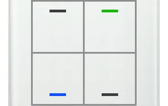 MDT BE-GTL4TW.01 KNX glass push button II Light with temperature sensor 4-fold, neutral | glass white