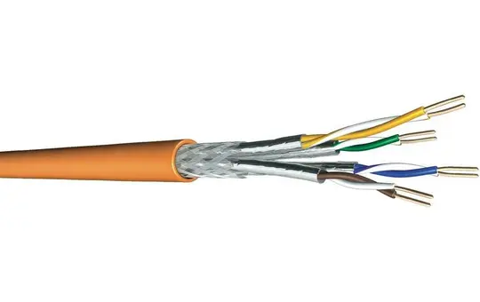 DRAKA 60011130Ri.100 Data Cable Cat. 7a HS (1500 MHz) Ring 100 m | orange | 4x2x22 AWG