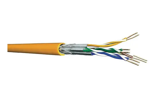 DRAKA 60088363 Câble de données Cat. 7a HS (1500 MHz) tissu au mètre | orange | 4x2x22 AWG