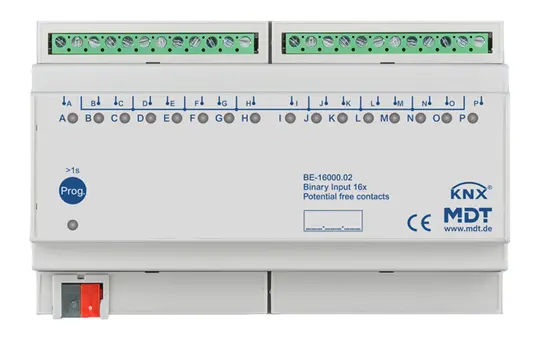 MDT BE-16000.02 KNX Potential-Free Binary Input 16x