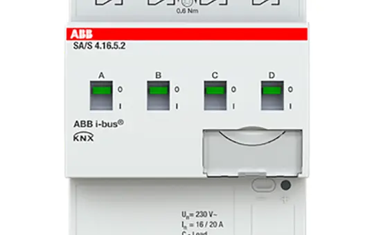 ABB SA/S4.16.5.2 KNX Switching Actuator 16 A C-Load 4-fold