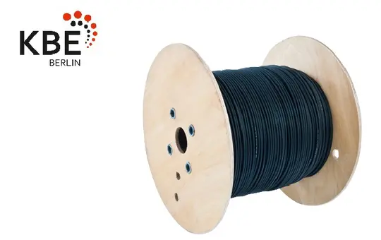 KBE 730400015060QUSW Câble solaire tissu au mètre | noir brillant | 4 mm²