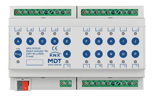 MDT AKS-1616.03 KNX Switching Actuator Standard 16 A 16x