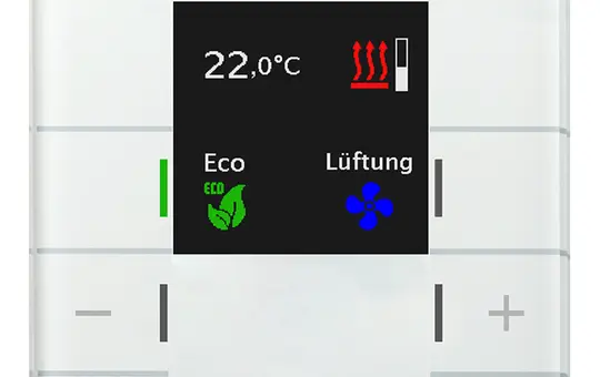 MDT SCN-RTRGW.02 Régulateur de température ambiante en verre KNX Smart 4 fois | blanc pur brillant