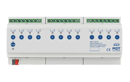 MDT AMS-1216.03 Actionneur de commutation KNX standard avec mesure de courant v3 12 fois