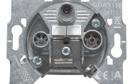 TRIAX 306221 Antenna Socket GDA 313 F 3-way, TV, continuity, 3 dB