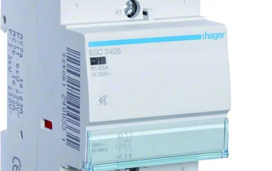 HAGER ESC240S Installation Contactor 2 Normally Closed Contacts 40 A, 230 V (hum-free)