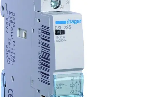 HAGER ESL225 Contacteur d'installation 2 contacts normalement fermés 25 A, 12 V