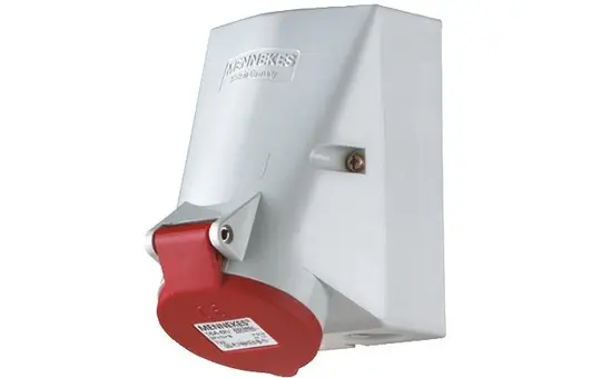 MENNEKES 421 Wall Socket TwinCONTACT IP44 32A, 4-pole, 400V, for through-wiring