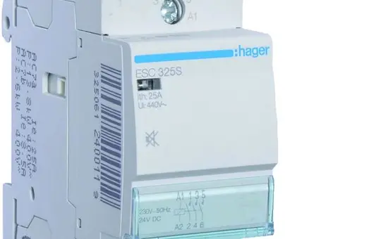 HAGER ESC325S Contacteur d'installation 3 contacts normalement fermés 25 A, 230 V (sans ronflement)