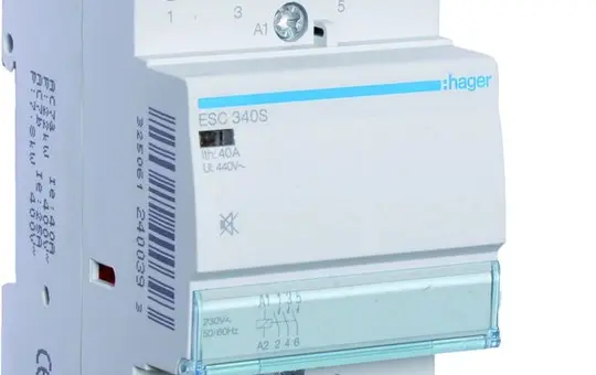 HAGER ESC340S Installation Contactor 3 Normally Closed Contacts 40 A, 230 V (hum-free)