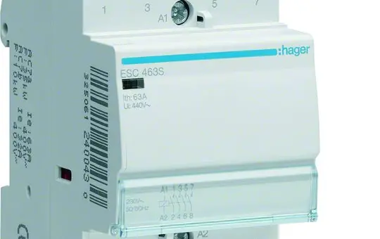 HAGER ESC463S Contacteur d'installation 4 contacts normalement fermés 63 A, 230 V (sans ronflement)