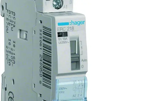 HAGER ERC218 Relais d'installation 230 V 1S+1Ö, 2 pôles