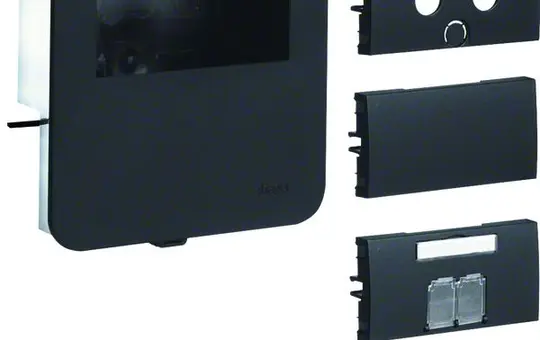 HAGER SL200809159011 Device carrier for skirting trunking empty, for supporting bridge devices | graphite black | 20x80 mm