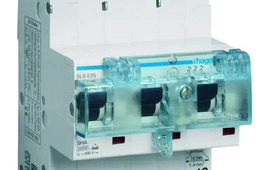 HAGER HTN325E SLS switch 3-pole E-characteristic 25 A