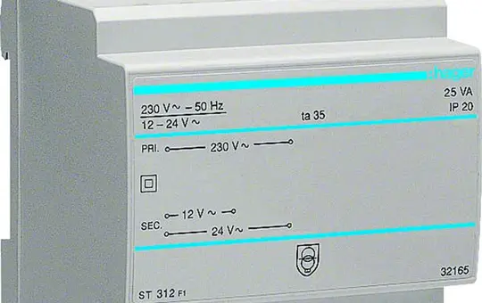 HAGER ST312 Transformateur de sécurité 12/24 V AC 25 W