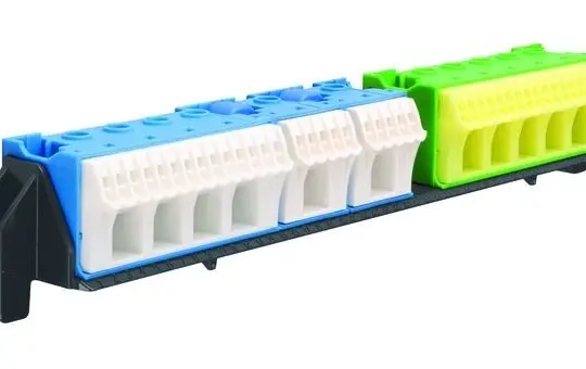 HAGER VZ464 Terminal carrier for small distribution boards, equipped 4 rows