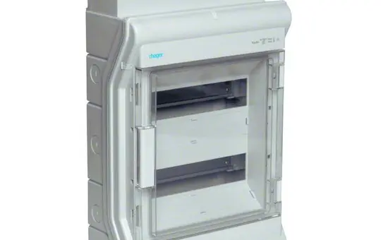 HAGER VE212DN Surface-Mounted Small Distribution Board Vector with Terminal Duct 2 rows, 24 HP