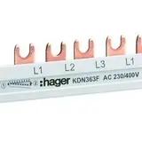 HAGER KDN363F 3-pole phase busbar for RCD 12 HP, 63 A