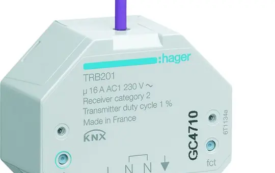 HAGER TRB201 KNX radio switch actuator flush-mounted 1-fold