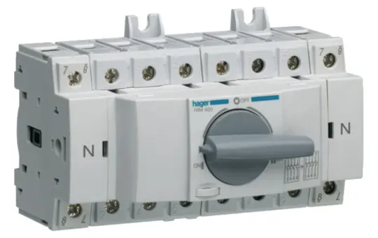 HAGER HIM406 Load Transfer Switch 3-pole+N 63 A