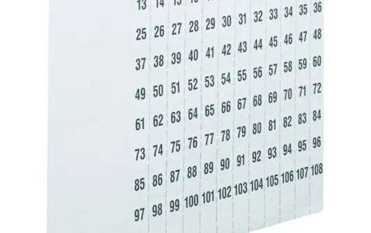 HAGER ZZ90C Feuilles d'étiquettes universelles 1-108