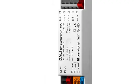 LUNATONE 89453832 DALI LED dimmer actuator CV DT6 DE 4-fold, 16 A
