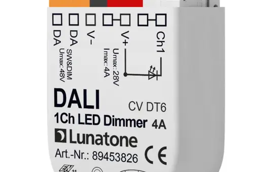 LUNATONE 89453826 DALI LED dimmer actuator CV DT6 UP 1-fold, 4 A