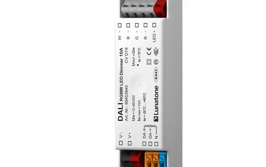 LUNATONE 89453840 DALI LED Dimming Actuator CV DT8 DE RGBW, 10A