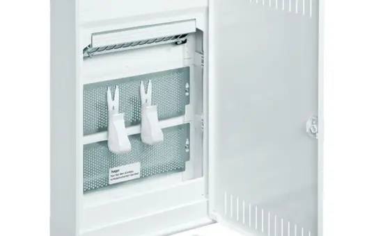 HAGER VA36NW Petit tableau de distribution Volta Multimedia en saillie 3 rangées, avec porte en tôle d'acier perforée