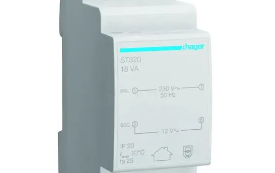 HAGER ST320 Safety Transformer 12 V AC 18W