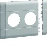HAGER GB12020K7035 Modular cover for sockets 2-fold, 120 mm, halogen-free plastic | light gray