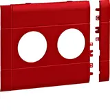 HAGER GB120203020 Modular cover for sockets 2-fold, 120 mm, halogen-free plastic, for BRA/S | red