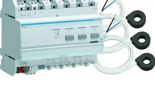 HAGER TE332 KNX easy Measurement Transmitter 3-fold, including converter