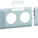 HAGER GB08021LAN labelled modular cover for socket outlet 2-fold, 80 mm, halogen-free plastic | aluminum
