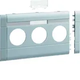 HAGER GB12031LAN labelled modular cover for socket outlet 3-fold, 120 mm, halogen-free plastic, for BRA/S | aluminum