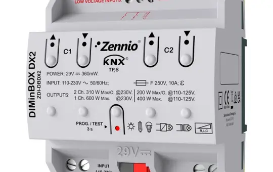ZENNIO ZDI-DBDX2 Actionneur de gradation KNX REG 2 fois