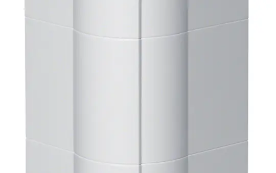 HAGER BR651303H9016 tehalit Coin extérieur de goulotte de plinthe, réglable. 80 mm, plastique sans halogène | blanc trafic | 65x130 mm