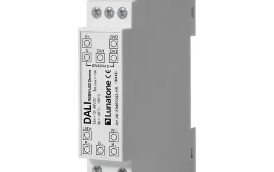 LUNATONE 89453843-HS DALI LED Dimmer Actuator CV DT8 REG RGBW, 16A