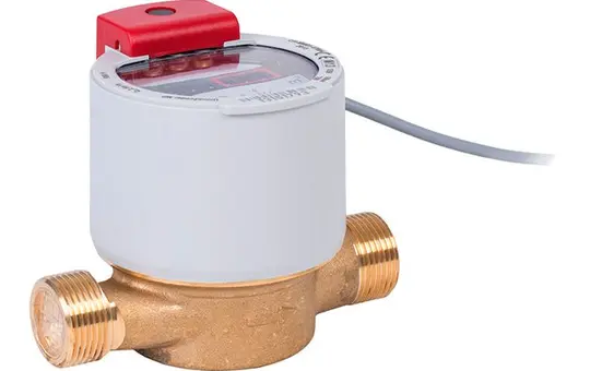 LINGG&JANKE 85504SEC KNX hot water meter UNICO DN20, thread, 2.5 m³/h | 130 mm
